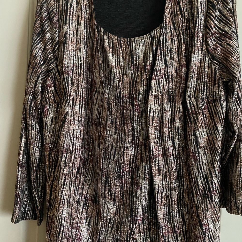 Metallic Textured Top by Dress Barn collections